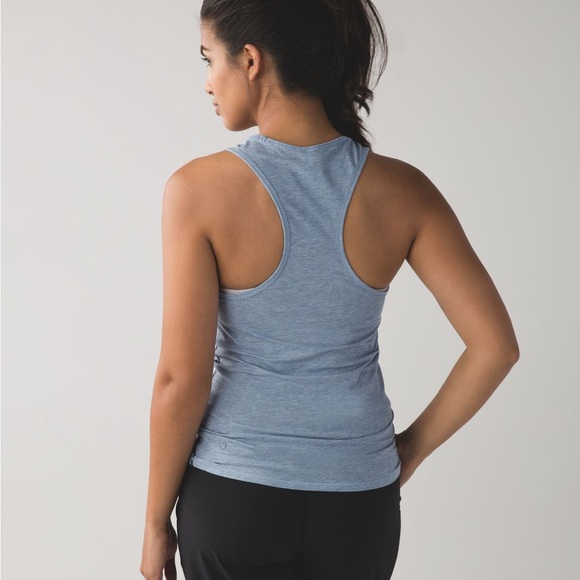 Lululemon Superb Tank Heathered Blue Denim Sleeveless Top. Activewear, Movement - Picture 2 of 7
